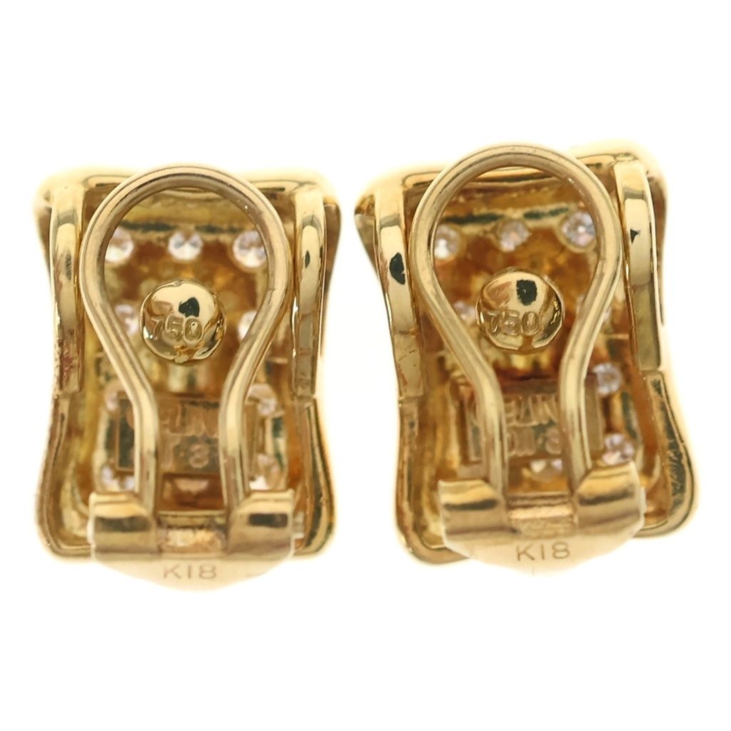 Celine Vintage Pave Diamond Earrings 18k Gold — view 2