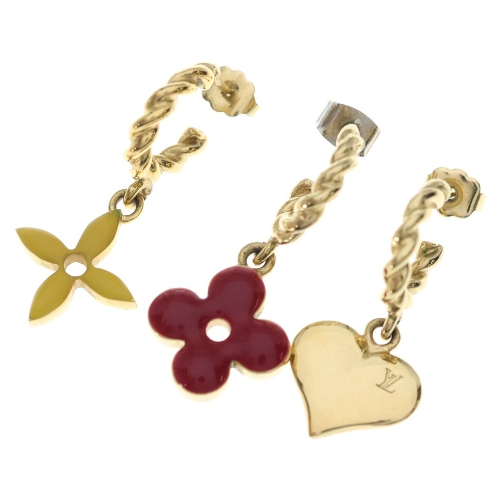 Louis Vuitton Boucle de Reille Sweet Monogram Earrings Set Gold