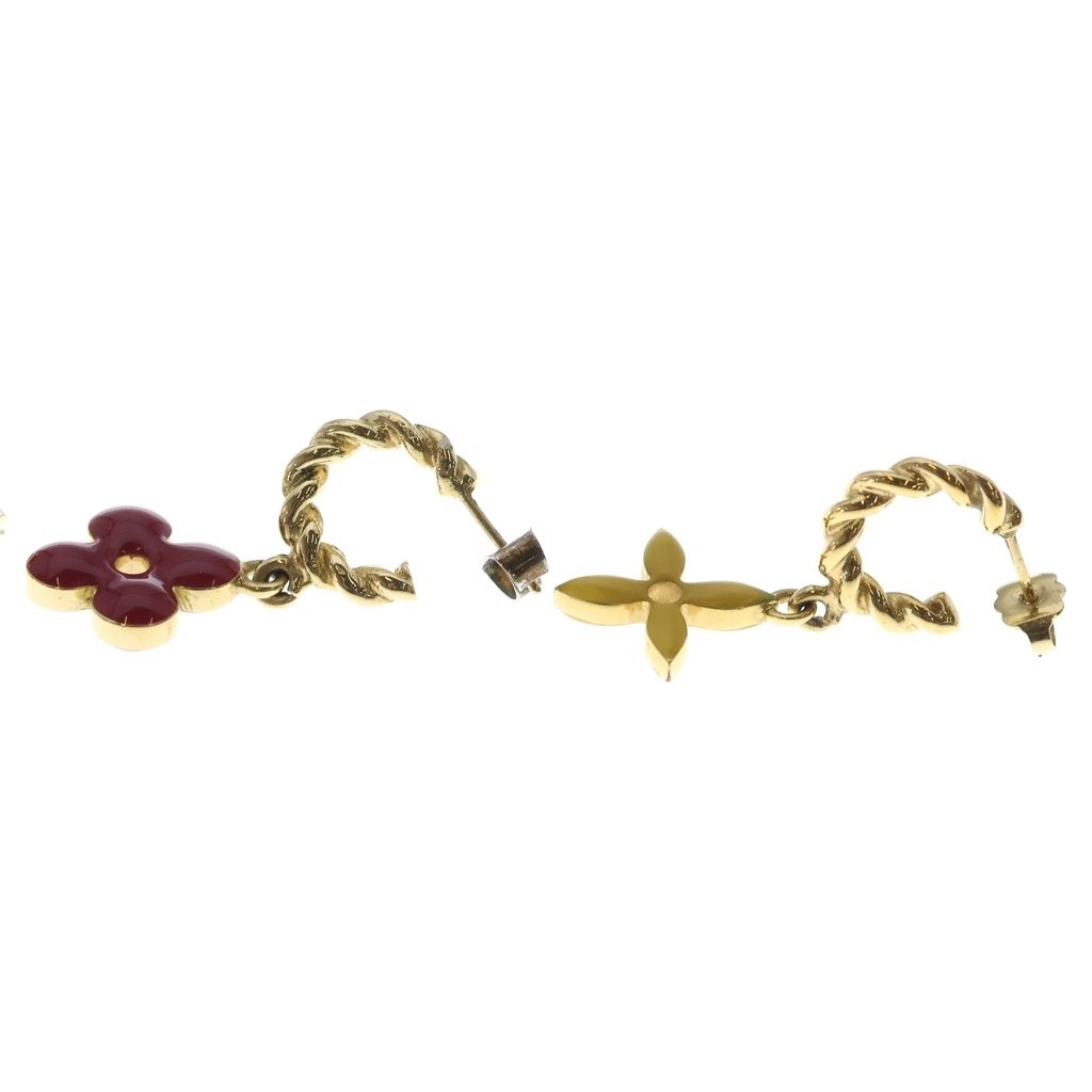 Louis Vuitton Boucle de Reille Sweet Monogram Earrings Set Gold — view 3