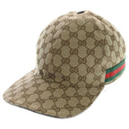 Gucci GG Canvas Sherry Line Baseball Cap Hat Brown Kqwbg
