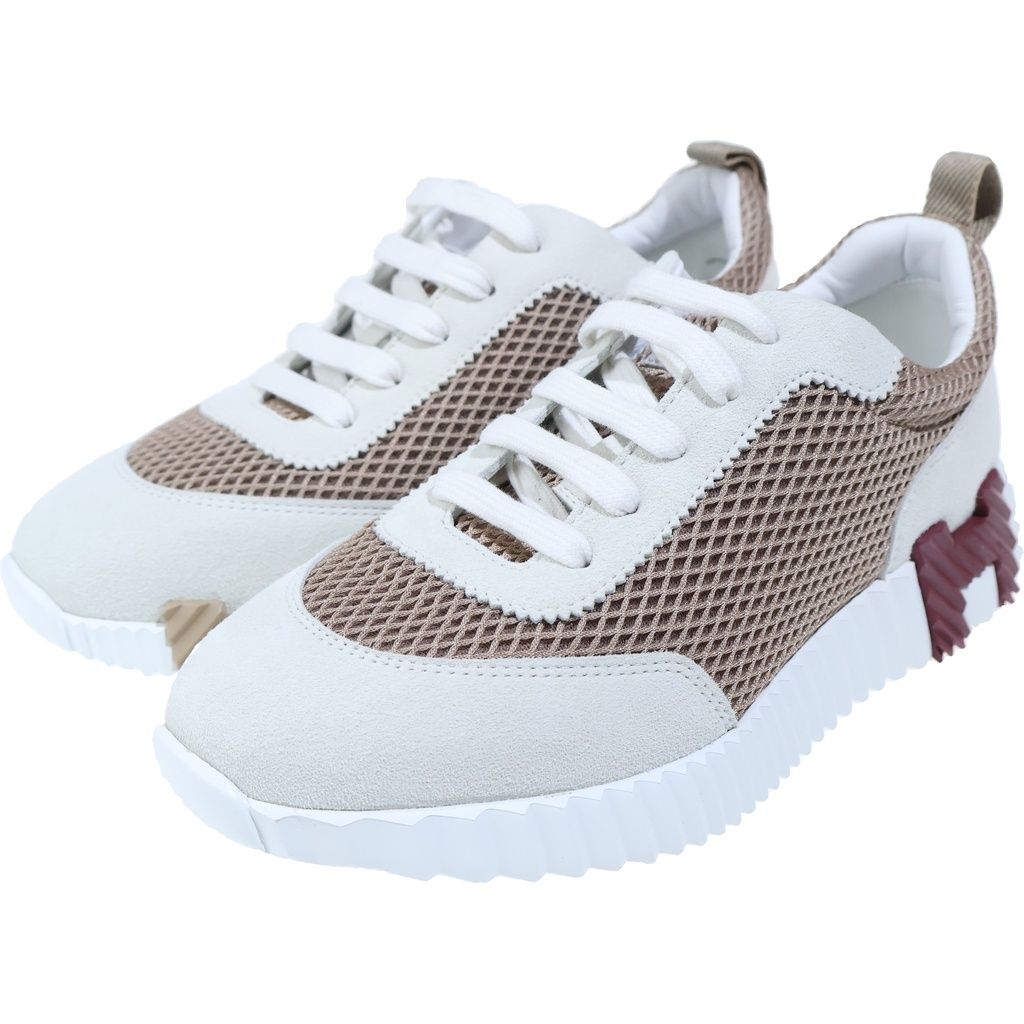Hermes Bouncing Sneakers Beige White Shoes — view 2