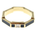 Gucci Link to Love Octagon Diamond Ring Black Ceramic Yellow Gold