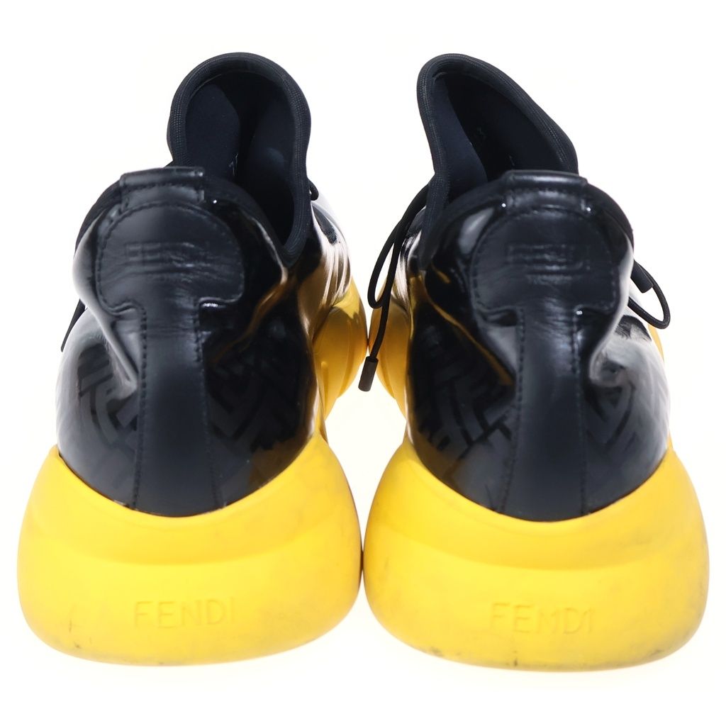 Fendi Shade Effect FF Logo Low Cut Sneakers Black Yellow — view 3