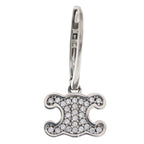 Celine Triomphe Rhinestone Earrings Silver