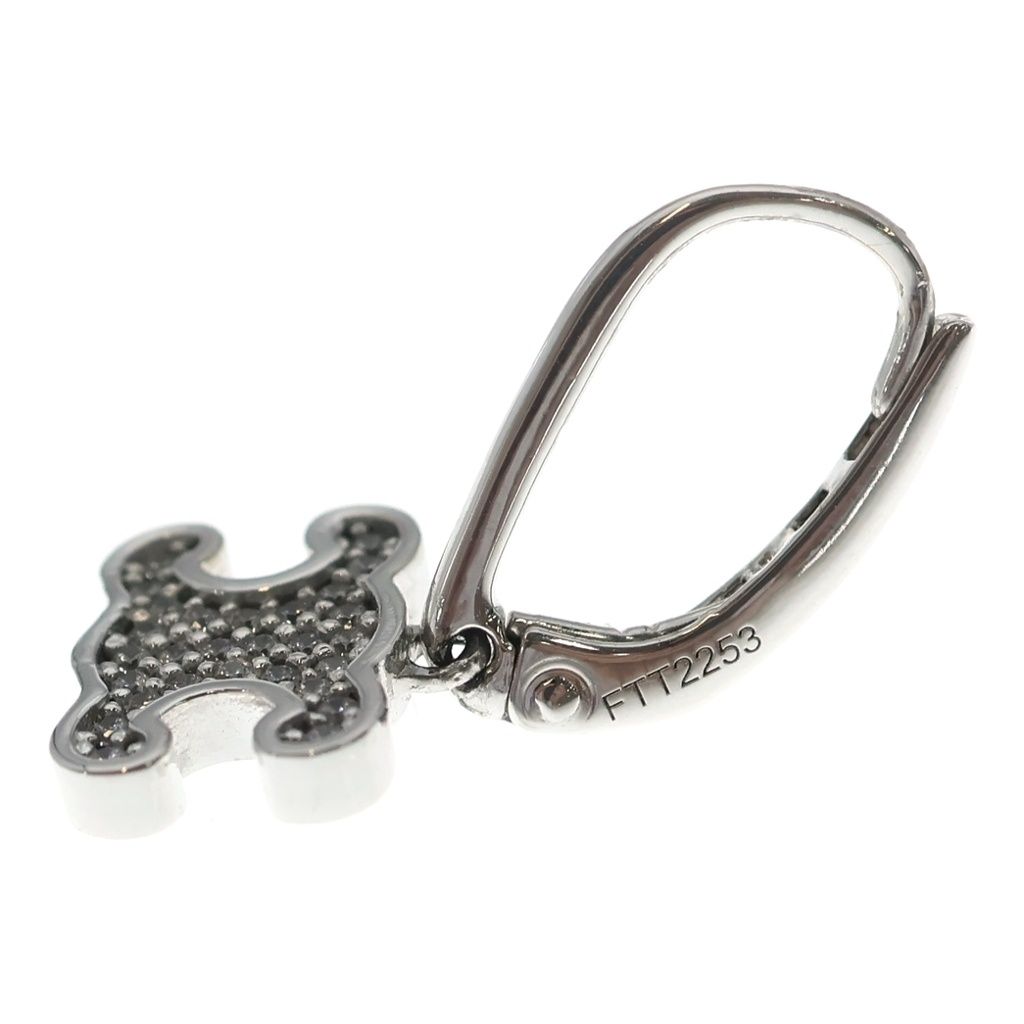 Celine Triomphe Rhinestone Earrings Silver — view 3