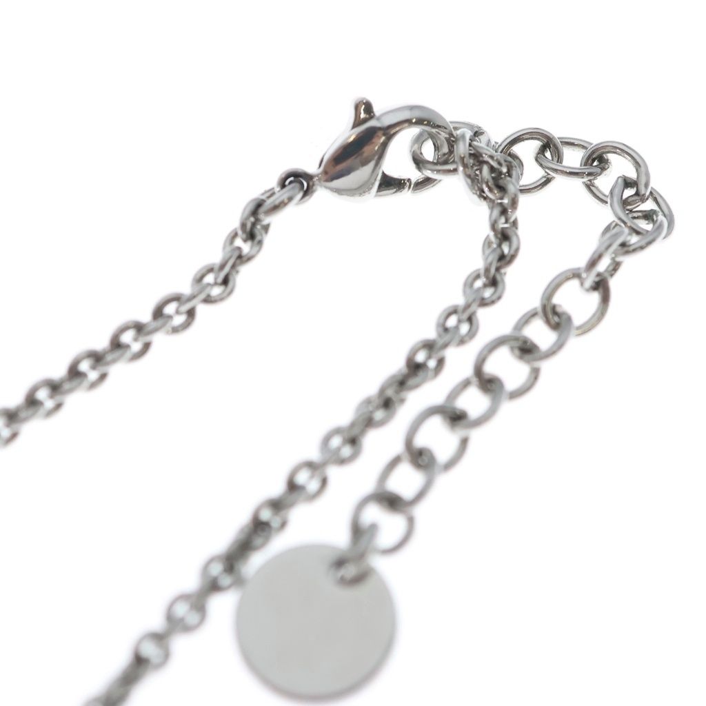 Dior Petit CD Logo Rhinestone Pendant Chain Silver — view 4