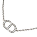 Dior Petit CD Logo Rhinestone Pendant Chain Silver