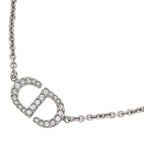 Dior Petit CD Logo Rhinestone Pendant Chain Silver