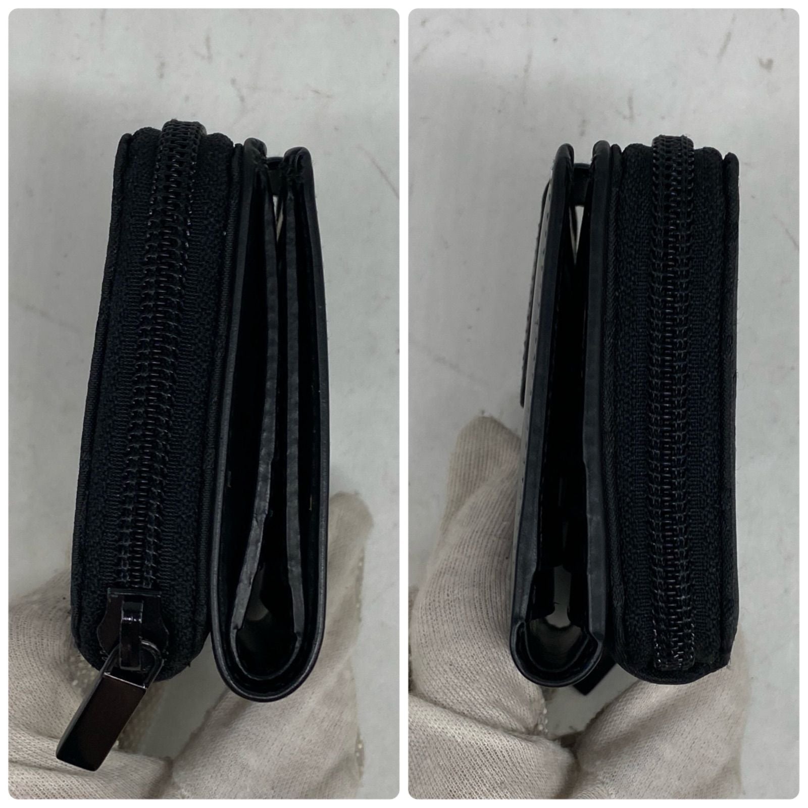 Gucci Wallet Compact Card Leather GG Black — view 6
