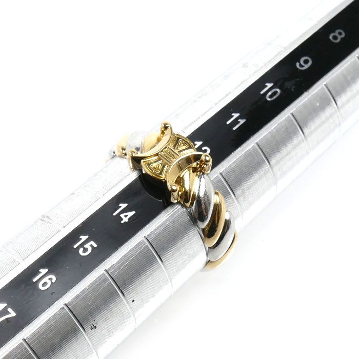 Celine 18k Yellow Gold Platinum Macadam Ring — view 6