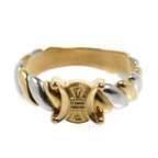 Celine 18k Yellow Gold Platinum Macadam Ring — view 3