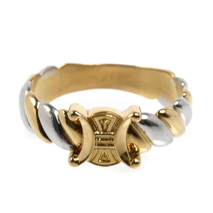 Celine 18k Yellow Gold Platinum Macadam Ring — view 3