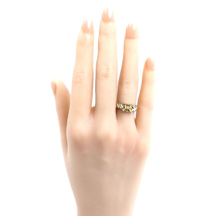 Celine 18k Yellow Gold Platinum Macadam Ring — view 7