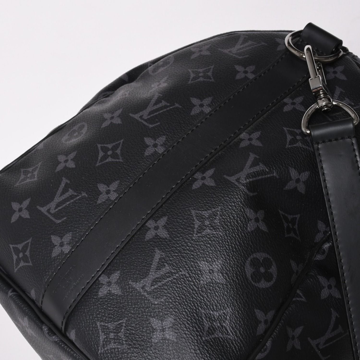 Louis Vuitton Keepall Bandouliere 45 Boston Bag Monogram Eclipse Black — view 6