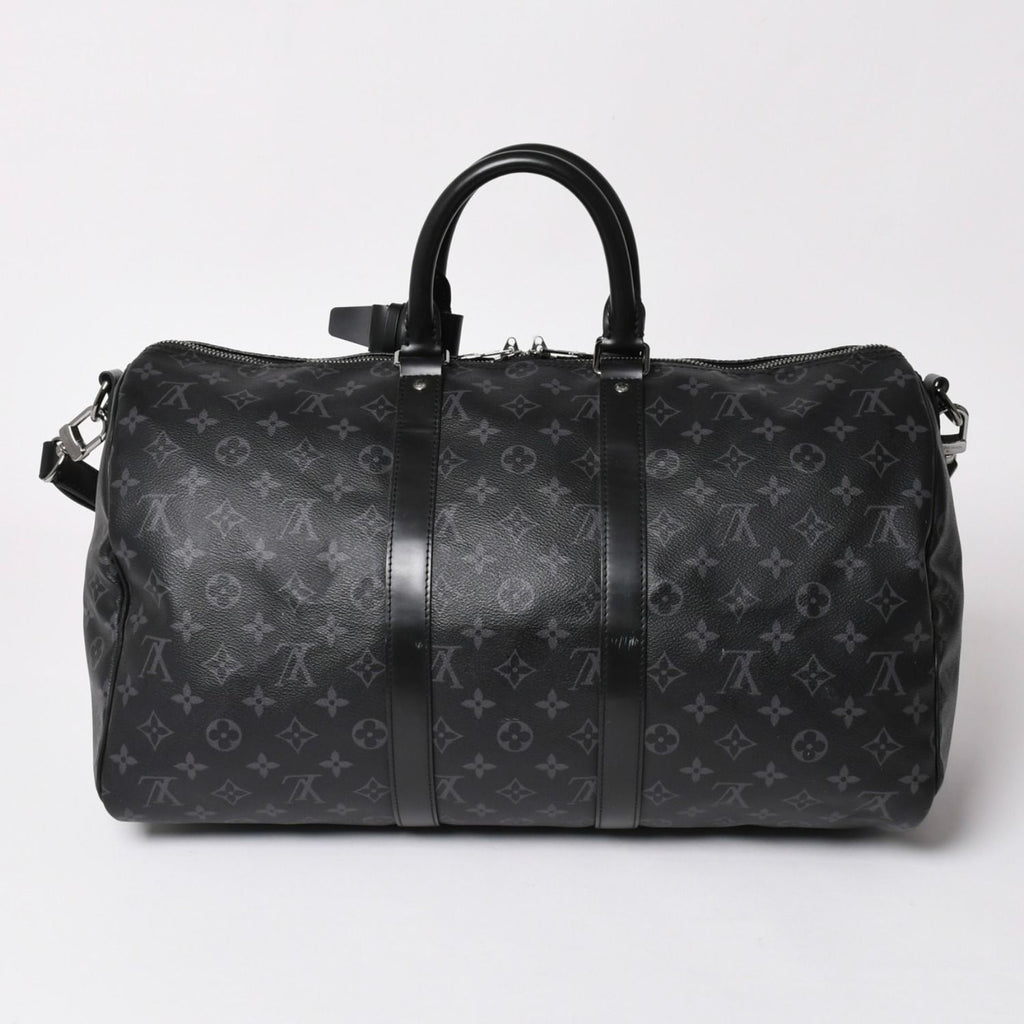 Louis Vuitton Keepall Bandouliere 45 Boston Bag Monogram Eclipse Black — view 2