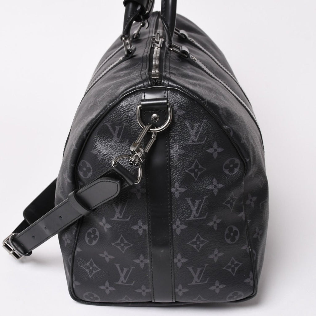 Louis Vuitton Keepall Bandouliere 45 Boston Bag Monogram Eclipse Black — view 4