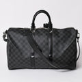 Louis Vuitton Boston Keepall Bandouliere 45 Damier Graphite Black Silver