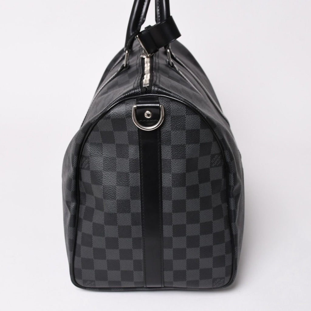 Louis Vuitton Boston Keepall Bandouliere 45 Damier Graphite Black Silver — view 5
