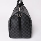 Louis Vuitton Boston Keepall Bandouliere 45 Damier Graphite Black Silver — view 5