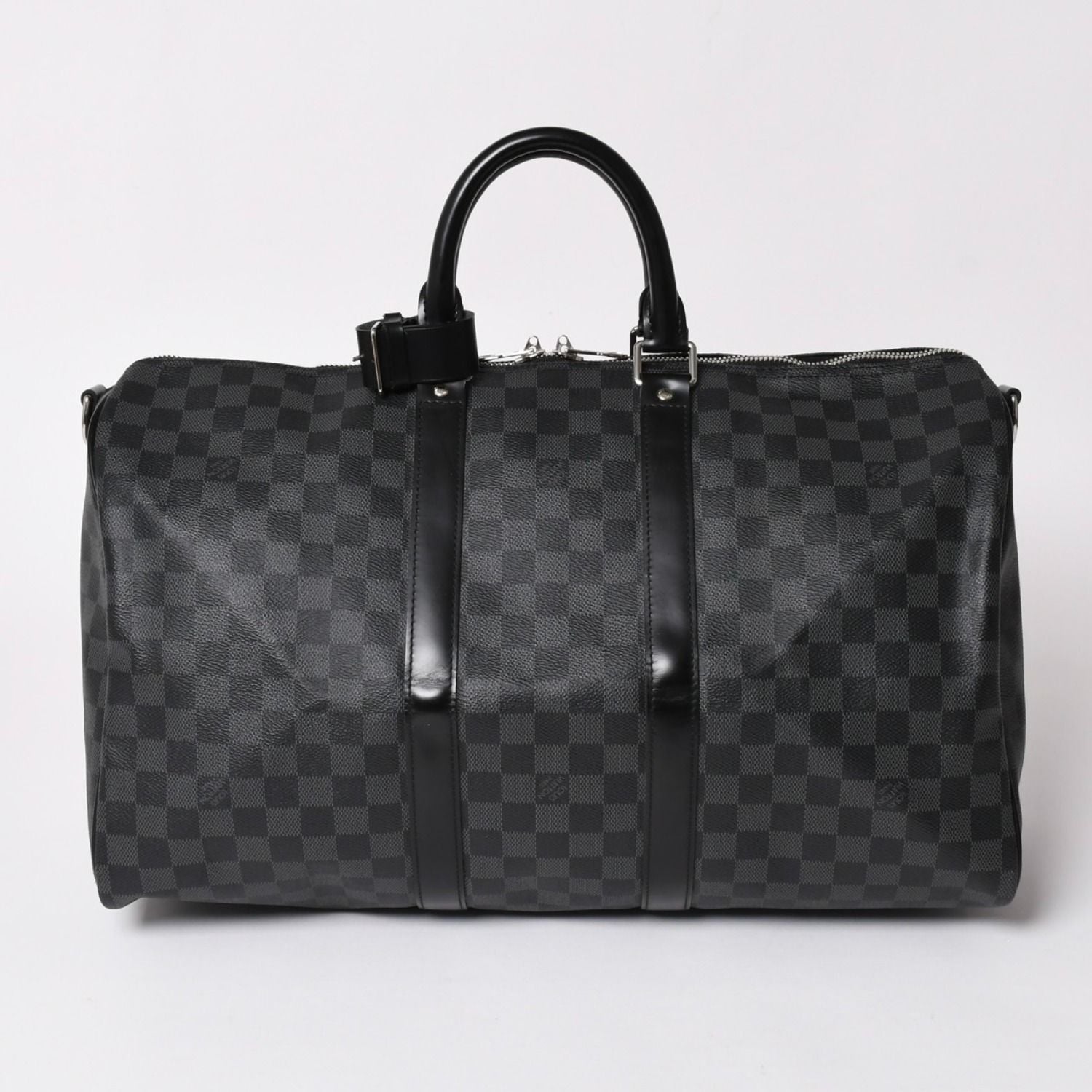 Louis Vuitton Boston Keepall Bandouliere 45 Damier Graphite Black Silver — view 3