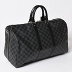 Louis Vuitton Boston Keepall Bandouliere 45 Damier Graphite Black Silver — view 4