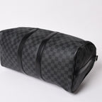 Louis Vuitton Boston Keepall Bandouliere 45 Damier Graphite Black Silver — view 7