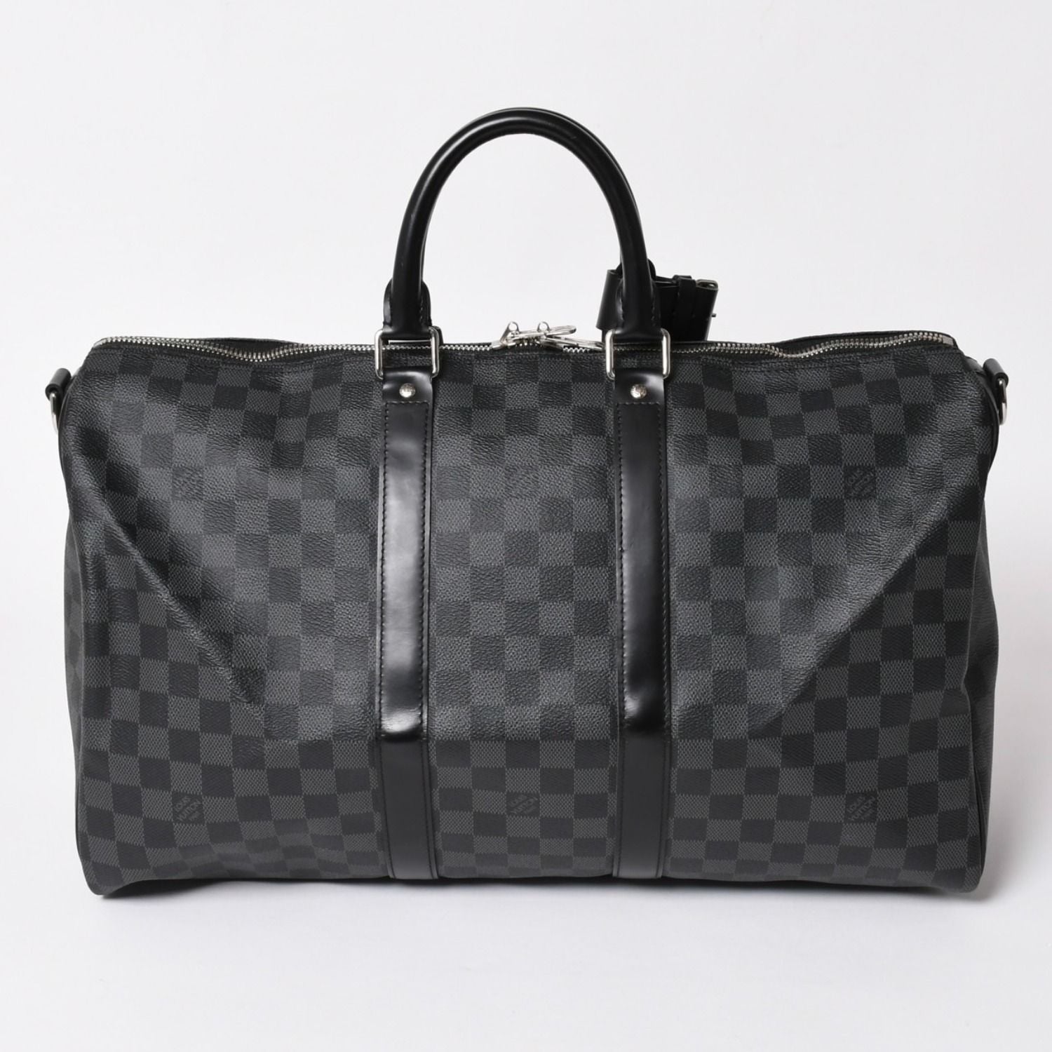 Louis Vuitton Boston Keepall Bandouliere 45 Damier Graphite Black Silver — view 2