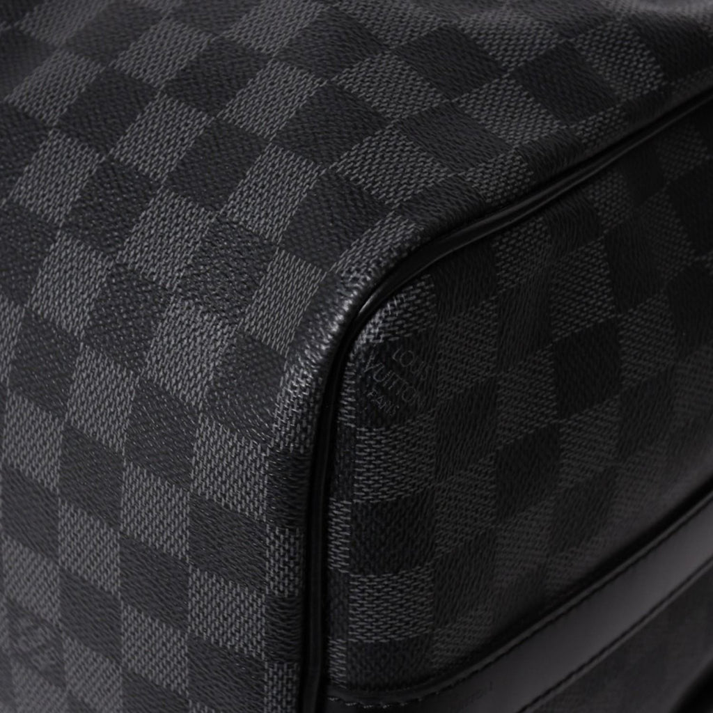 Louis Vuitton Boston Keepall Bandouliere 45 Damier Graphite Black Silver — view 8