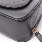 Chanel Shoulder Bag Quilted Vanity 2-Way Black Leather Top Handle Chain — view 8