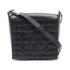 Chanel Shoulder Bag Choco Bar CC Logo Black Lambskin