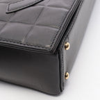 Chanel Shoulder Bag Choco Bar CC Logo Black Lambskin — view 7