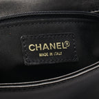 Chanel Shoulder Bag Choco Bar CC Logo Black Lambskin — view 4