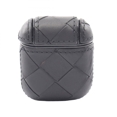 Bottega Veneta Mobile Smartphone Intrecciato Airpods Case Black Leather