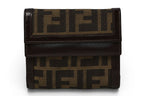 Fendi Wallet Trifold Fold Zucca Pattern Brown