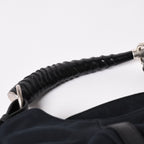 Saint Laurent Mombasa Bag Black Canvas Horn Handle Silver — view 8