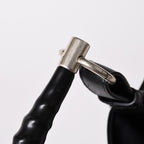 Saint Laurent Mombasa Bag Black Canvas Horn Handle Silver — view 6