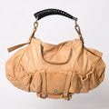 Saint Laurent Mombasa Bag Camel Horn Handle Silver