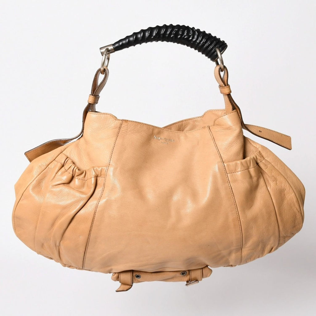 Saint Laurent Mombasa Bag Camel Horn Handle Silver — view 2