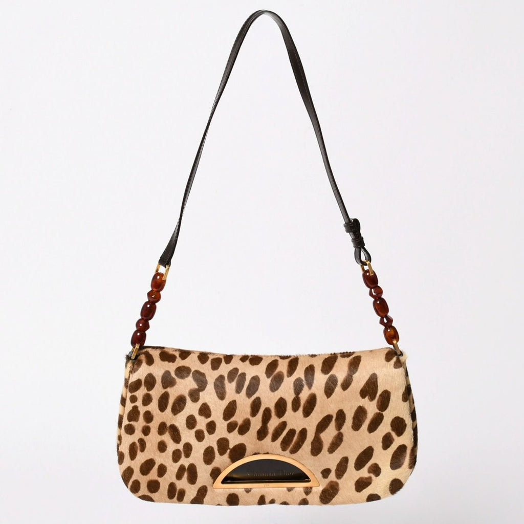 Dior Calf Hair Bag Malice Pearl Leopard Galliano