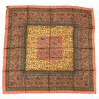 Hermes Scarf Carre 90 Chasse en Inde Indian Hunting Silk Muslin Chiffon Orange