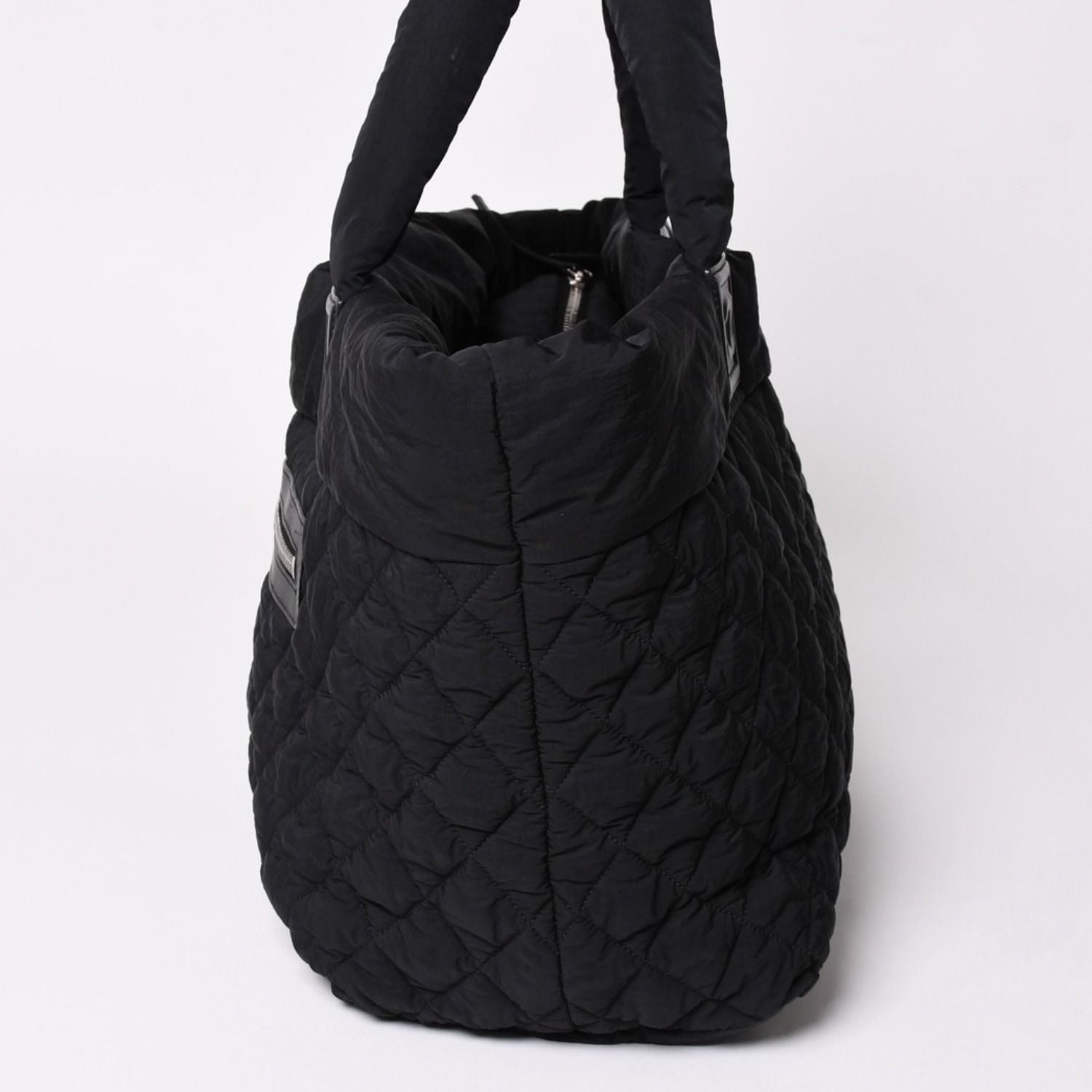 Chanel Coco Cocoon Nylon Tote Bag Quilted CC Mark CC Logo Silver — view 4