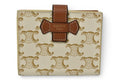 Celine Wallet Bifold Mini Triomphe Strap Ivory Brown