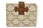 Celine Wallet Bifold Mini Triomphe Strap Ivory Brown