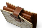 Celine Wallet Bifold Mini Triomphe Strap Ivory Brown — view 7