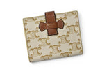 Celine Wallet Bifold Mini Triomphe Strap Ivory Brown — view 2