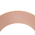 Hermes Armitemis Leather Metal Pink Beige Silver Bracelet — view 2