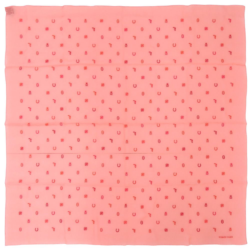 Hermes Carre 100 Multi Charm Vermillion Scarf