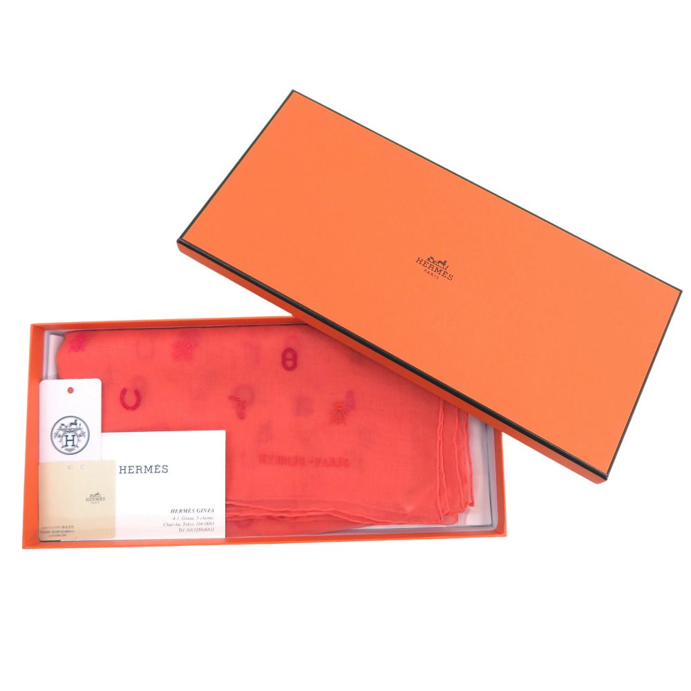 Hermes Carre 100 Multi Charm Vermillion Scarf — view 2