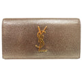 Saint Laurent Paris Logo Metallic Wallet Leather Gold