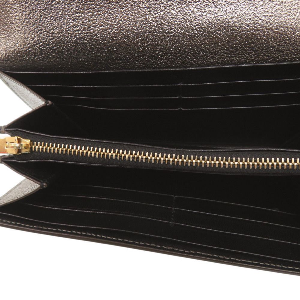 Saint Laurent Paris Logo Metallic Wallet Leather Gold — view 5